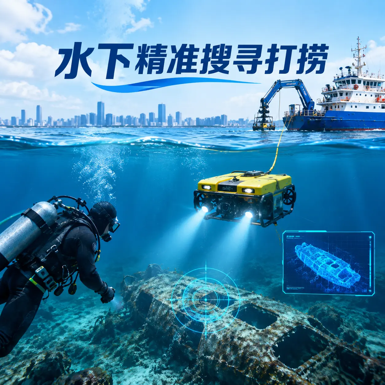 察哈尔右翼后旗水下精准搜寻打捞