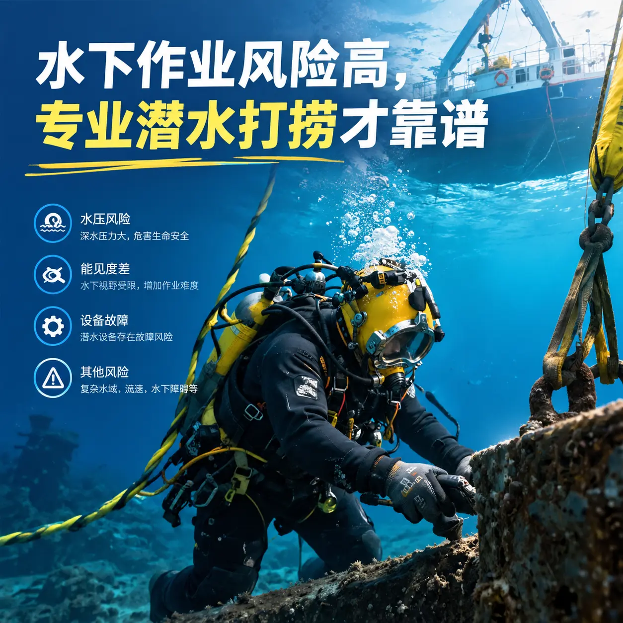 水下作业风险高，察哈尔右翼后旗专业潜水打捞才靠谱